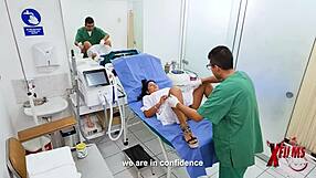 peruvian milf's fat tits spill from lingerie as doctor barebacks her submissive pussy quick and deep