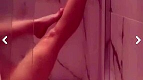 what if a naughty shaved ninfeta flashes her hairless pussy in a steamy voyeur bath?