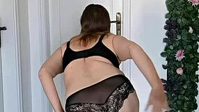 wanna see this cheeky granny rip her black lingerie?