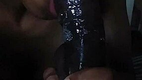 back from vacation ebony deepthroats my cock like a pro