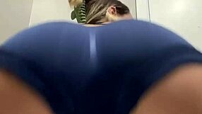 18-year-old blonde teen shows off her big juicy ass curves