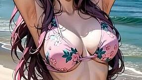 Shirley Asian Model Poses in Stylish Bikini Lingerie Gracefully