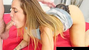 Busty Stepmom Catches Son Jerking and Deepthroats His Cock Hungrily