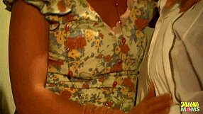 Hubby wrecks horny brunette's pantyhose ass and wet pussy doggystyle on stairs with monster cock cumshot!