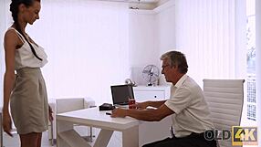 Old4k Bewitching Secretary Liliane's Tight Young Pussy Hypnotizes Old Man