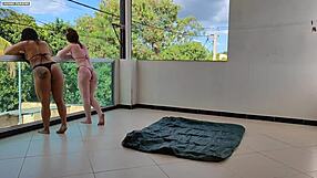 two hot amateurs with big tits and juicy pussies need help inflating mattress from talented black stud