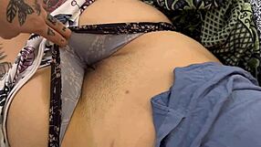 día 3 letting my stepsis play with my wet latina panties up close