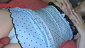 Stepbro Fills Wet Panties Pussy Creampie Close Up Homemade Fuck You Lied