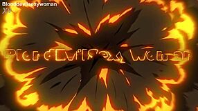 sexy blonde lady tempts with her curves