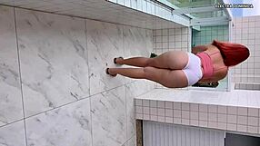 that latina maid's short shorts provoked me into ass fetish voyeur fuck