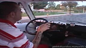 Crista Moore stuffs ice cream deep in mouth before fucking delivery dude hard