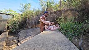 Tease stranger by river until his cock stands rock hard?