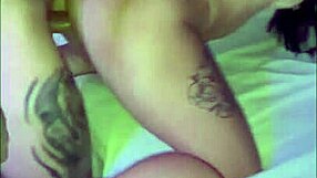 Juicy tattooed whore spreads ass pussy humiliated as twink helps pound tight hole