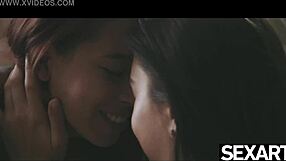 Adorable asian babe licks girlfriend's hairy pussy to orgasm in lingerie