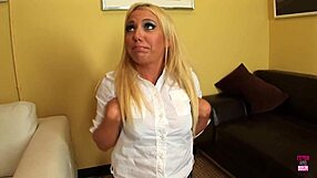 Doctor rams thick cock into big titted blonde Alyssa Jordan's mouth and pussy to quit smoking