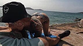 Hot beach orgy with horny Brazilian sluts doggystyle bareback