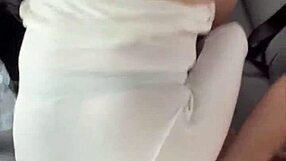 real street hooker deepthroats bareback in car then swallows cum no condom pov