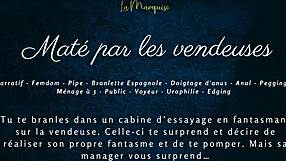 french dude eaten out by saleswomen in public outdoor humiliation