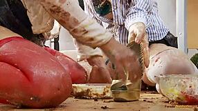 Horny Redhead Babe Gifts Birthday Girl Desk Lesbian Dildo Fuck