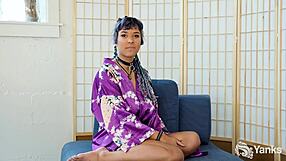 Midori Black's Curvy Body Clenches in Orgasm