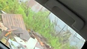 real street hooker deepthroats bareback in car then swallows cum no condom pov