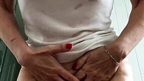 i get so slippery rubbing baby oil over my wet t-shirt curves