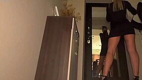 Blonde MILF's post-party ass gapes from huge buttplug toys