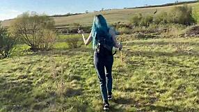 Russian students bend over for street doggystyle creampie sex with cum deep in tight pussies