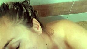 Larissa lovebomb drenches big tits in old man's golden shower