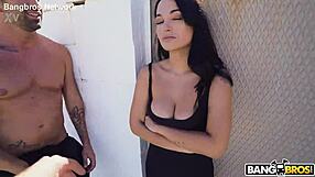 brunette latina gets shaved pussy fucked deep outdoors for revenge.