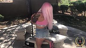 i crave rome major unloading on curvy barbi's pink hair