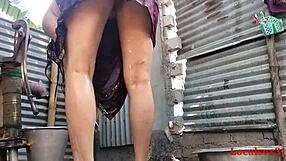 village wife fucks outdoor with husband's friend in real video