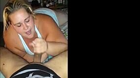 chunky blonde bbw kneels for massive cock deepthroat and sloppy homemade webcam sucking