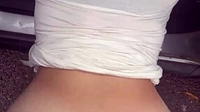 real street hooker deepthroats bareback in car then swallows cum no condom pov