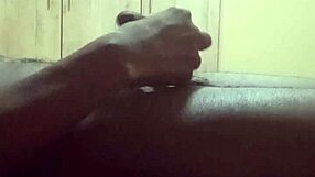 solo babe tang fingers her smooth pussy lips to intense orgasm closeup