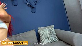 I can't believe this slutty latina model's throat takes my huge cock whole