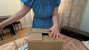 ex boyfriend shocks her by sending real dick in box of stuff