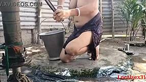 village wife fucks outdoor with husband's friend in real video