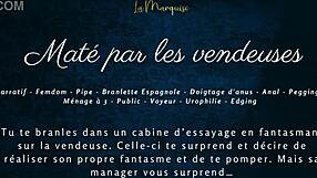 french dude eaten out by saleswomen in public outdoor humiliation