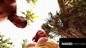 redhead bbw milf umm i mean her super hot young trainer's huge cock wreckin me outside miami home wait no