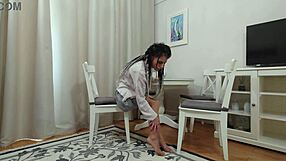 hey kim toy flaunts toned legs in plaid skirt nude pantyhose