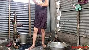 village wife fucks outdoor with husband's friend in real video