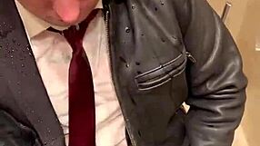 Kinky Office Suit Leather Men Play Raw Power Games