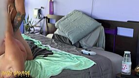 Amateur wmaf couple dominates with passionate rough fucking cowgirl doggystyle and creampie finish