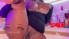 Ever watched Ms Bulma Briefs strip panties wet pussy squirting horny show kitchen cumshot ebony wife?