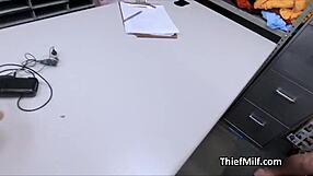 me n busty teen milf thieves slobberin on officers huge cock