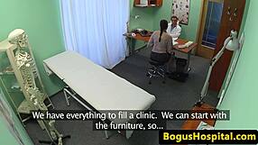 hairy babe gets bent over banged and fingered hard by the doctor in exam room