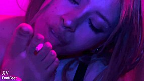Smoking While Deepthroating and Worshiping Latina Goddess Feet