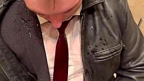 Kinky Office Suit Leather Men Play Raw Power Games