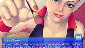 Trainer Alexis Forces Crossdressing Guy into Strapon Femdom Game